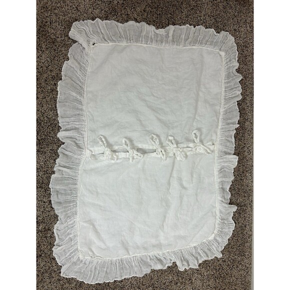 Bella Notte White Linen Whisper Deluxe Shams With Ties Set Of 2 - Picture 5 of 10